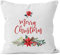 Autiga Kissenbezug Weihnachten Merry Christmas Blumen Weihnachtsstern Christstern Kissen-Hülle traditionell weiß 40cm x 40cm