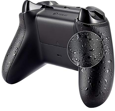 eXtremeRate Agarre Antideslizante para Xbox One S/X Mando Accesorios Empuñaduras Asa Izquierda Derecha Mango de reemplazo Carcasa de Grip para Xbox One X S Control-Model 1708 (Salpicaduras Negras)