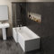Modern 1700mm L Shaped Left Hand Shower Bath 5mm Glass Screen Front End Panel Acrylic Bathtub White Bathroom Tub
