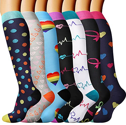 DRESHOW Kompressionsstrümpfe für Damen & Herren, Kompressionssocken für Sport Laufen Flugreisen Radfahren