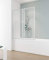 Schulte pare-baignoire coulissant extensible ajustable 70-118 x 140 cm, blanc, 2 volets pivotants, 180° contre le mur, verre de sécurité 3 mm transparent, joint d'étanchéité
