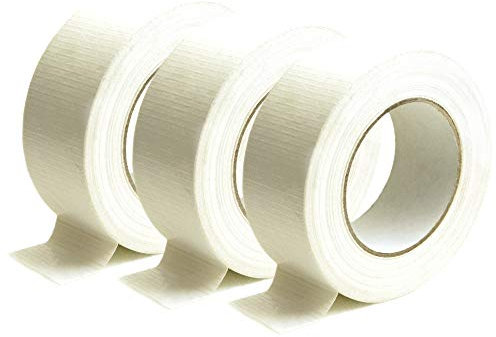 verpacking Gewebeband Panzertape 48,5mm x 50m (3 Rollen, Wei?) Gewebeklebeband Innen und Au? en hohe Klebekraft Klebeband