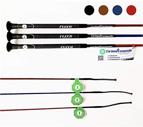 Fleck - Dressurgerte Gerte Reitgerte Carbon Ultraleicht (110 cm, Wein/Rot)