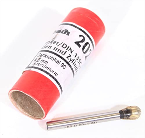 2x IBACH Kegelsenker HSS 90° 4,3 mm Bohrer Kegel Zylinderschaft DIN 335C 202000