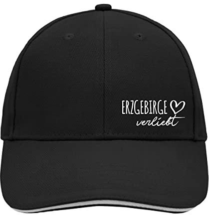 Huuraa Cappy Mütze Erzgebirge verliebt Geschenk Black/Light Grey Erzgebirge Präsent
