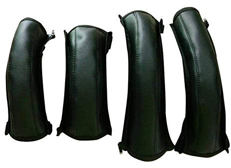 Griffschutz Kinderwagen,PU Leder Staubdicht Kinderwagen Griffbezug,Universal Griff Abdeckung Kinderwagen Armlehne Zubehör,Kinderwagen Griffschutz Schutzhüllen Mit Reißverschluss,4 STÜCK (Schwarz)