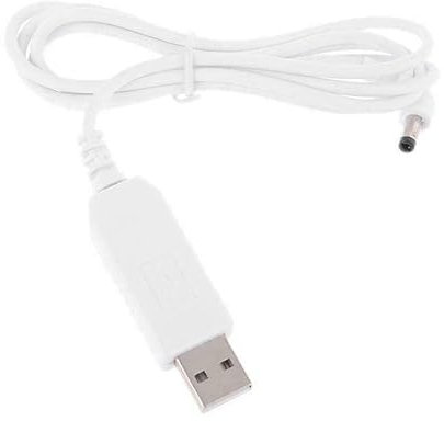 LondonExpress USB DC 5V to DC 12V Barrel Jack Voltage Step Up Converter Cable Adapter Black White for LED Lamp, Router, Fan, 4.0mm/1.7mm Diameter UK (White)