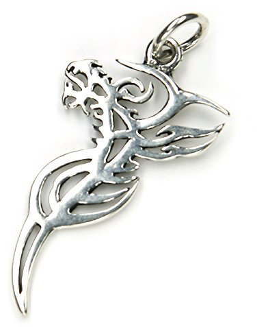 NKlaus Silber 925 Ghotischer Drache Amulett 3,8cm Kettenanhänger Gothic Talisman 3929
