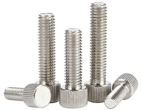 CONPHERON Piatti Testa Zigrinata Viti a Mano in Acciaio Inossidabile Vite a Testa Zigrinata M5×12mm, 10 pcs