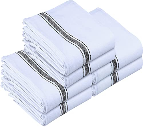 Utopia Towels - Lot de 6 torchons de Cuisine de 38,1 x 63,5 cm, 100% Coton filé à l'anneau, Super absorbants, Doux et réutilisables, Noir