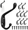 GOTRUST Double Prong Robe Hook, 8Pcs Dual Coat Hooks, Metal Door Hooks Cloth Hanger with 16Pcs Screws Coat Hooks Hanging Clothes Robe Towel, Metal Wall Hooks for Hanging Hat Tie Clothes Towel