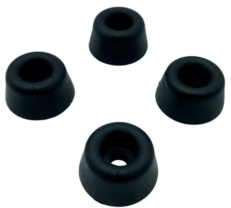 4 amortiguadores de goma, parachoques, patas para puertas y muebles, color negro