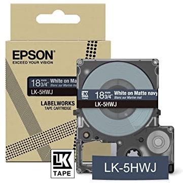 Epson Etikettenkassette, softes Beschriftungsband LK-4PAS grau auf pink, langlebiges Band für Epson LabelWorks Etikettendrucker, wasser- & verschleißfest, 8 m x 12 mm