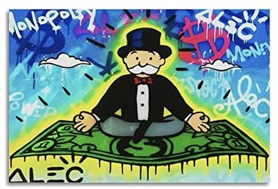LIOONS Alec Monopoly Geld-Teppich-Poster, dekoratives Gemälde, Leinwand, Wandposter und Kunstbild, modernes Familien-Schlafzimmer, Dekoration, Poster, 20 x 30 cm