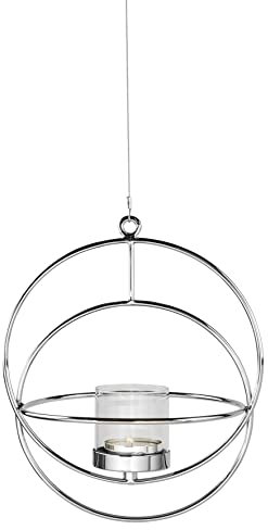 Fink Kerzenhalter, Glas, Silber, 22,5 x 19 x 29 cm, Deckenmontage, Casual