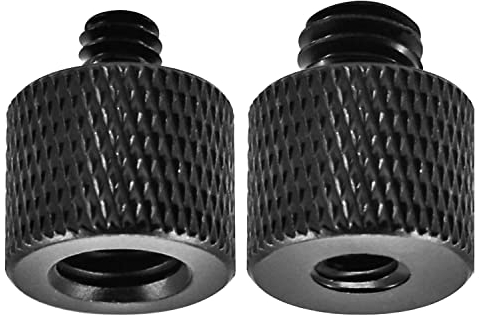 2 Stück Stativ Schraube Adapter, 3/8“ auf 1/4“ & 1/4“ auf 3/8“, Gewindeadapter Aus Aluminiumlegierung für Kamera, Lautsprecher, Stativ, Mikrofonständer, Monitor, Kamerastative(Schwarz)