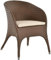 Krines Home Outdoor Rattansessel Wing Gartensessel Esstisch Garten Sessel Polyrattan wetterfest (Braun, Gartensessel)