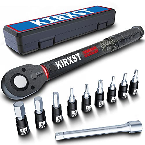 KIRXST 1/4 Inch Drive Click Torque Wrench Set 3-33 Nm 11 Pieces