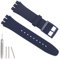 Hijiawee Silikon-Armband für Swatch, 17 mm, 19 mm, 20 mm, wasserdicht, Ersatzarmband für Swatch 20 mm/19 mm/17 mm, für Damen und Herren (17 mm, Dunkelblau)