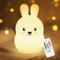 Nice Dream Lapin Veilleuse pour Enfants, 9 Couleurs Bunny Bébé en Silicone avec Télécommande, Lampe Rechargeable par USB, Cadeau pour Garçons Filles (7.4x4.8x4.8)