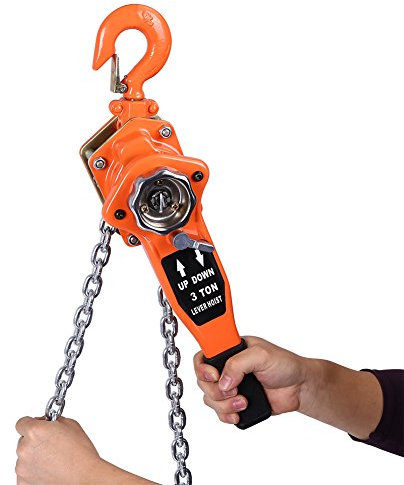 Kettenzug Hebelzüge Flaschenzug 3t Ratschenzug mit Heavy Duty HakenLift Verzinkte Kette Stahl für Heben Ziehen Bau von Gebäuden Garage Lagerauto Machinery（Unverzinkte）