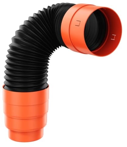 Flexibles Anschlussrohr DN150 mit Reduzierstück Ø150/125mm Flexschlauch Dunstrohranschluss für Entlüfter Dachlüfter Entlüfterstein (DN150mm x L: 750mm)