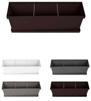 Jardin202 - Jardinera de Diseño con Plato – Jardinera con Separador de Ambientes para Interior y Exterior | 60 cm (Bronce)