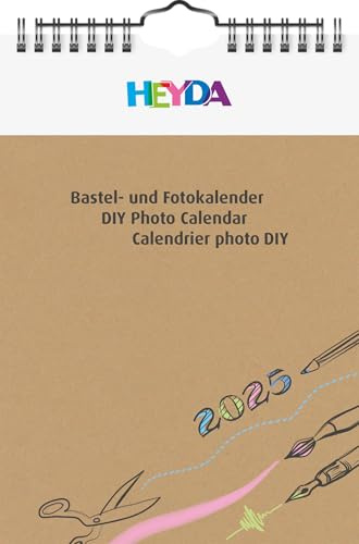 Heyda Bastel- und Fotokalender jahresgebunden (2025), 1 Blatt = 1 Monat, A5, natur