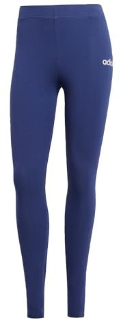 adidas Damen Essentials LINEAR Cotton Leggings, Dark Blue/White, M
