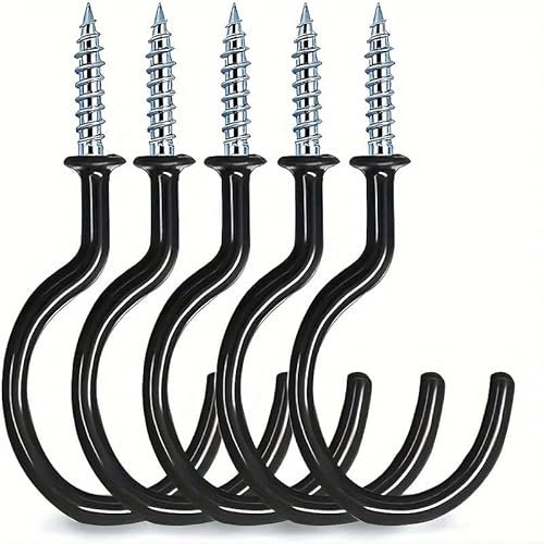Pack of 8 pcs Metal Ceiling Hooks 2.9 Inch Multipurpose Vinyl Coated Screw-in Wall Hooks for Hanging Plants, Cups, Utensils, Lights and Stuff Great for Indoor & Outdoor Use
