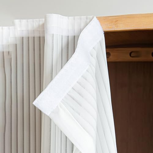 Wansiman Curtain for Storage Cabinets, Dustproof Under Sink Privacy Curtains, Wardrobe Kitchen Cabinet Curtain for Bedroom, Living Room, Kitchen Bookshelves