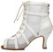 AOQUNFS Stivali da Ballo Latino Americano Donna Tacco Alto Stivaletti da Ballo de Salsa Tango Bachata Pratica And Performance,L446-8.5-Bianco,EU 37