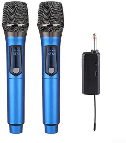 SPORTARC Microfono wireless con tecnologia UHF per minimizzare le interferenze, trasmissione stabile del segnale (blu)