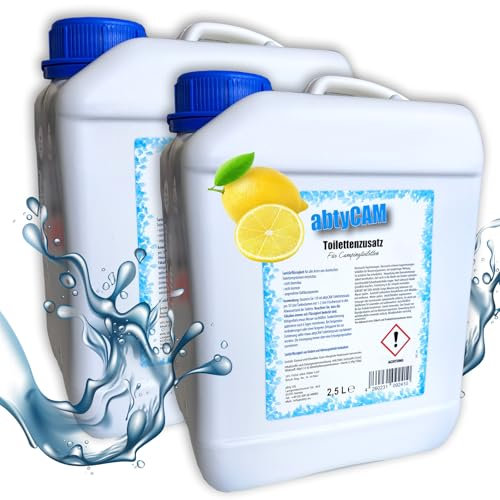 Bluecraft abtyCam - Sanitärflüssigkeit für Campingtoilette Toilettenzusatz Sanitärzusatz Chemietoilette (2X 2,5 Liter Kanister) Chemie Flüssigkeit