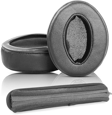 XRHTONG Prime Replacement Earpads+Headband Compatible with Sennheiser HD 4.50 BTNC, HD 4.50BT, HD 4.40BT, HD 350BT, HD400S, HD350BT, HD300 Headset Ear pads Cushion(Protein Leather/Memory Foam)