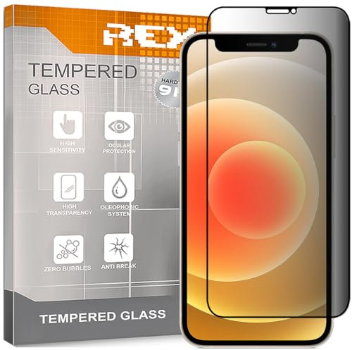 REY Protector de Pantalla Antiespía para iPhone 12 Mini 5,4, Cristal Vidrio Templado Premium