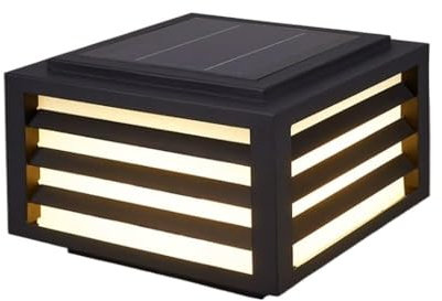 Außenbereich Pfostenleuchten Moderne Solar-Pfostenleuchte, LED-Pfostenkappen, Lampen, Zaun, Deck, Säule, Kappenlampe, IP65, wasserdicht, Säulenlaterne, schwarz, quadratisch, Landschaft, Wegebeleuchtun