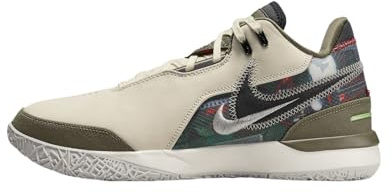 Nike Men's Lebron NXXT Gen AMPD Basketball Shoes, Light Cream/Medium Olive/Metallic Silver/Black, 7.5 UK