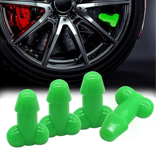 4 Pcs Prank Tire Valve Stem Cap Airtight Dust Proof Cover Universal for Car SUV Bike Trucks and Motorcycles Car Wheel Tire Exterior Accessoriy Set H8