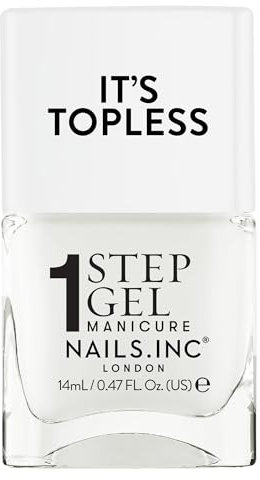 Nails Inc It's Topless Gel-Like Nail Polish, 4-in-1 Base Coat, Treatment, Colour & Top Coat, Long Lasting, Strong, Chip Free Nails, Glossy Salon Quality Manicure, Air Dry Nail Polish, Emma, 14 ML