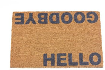 Rugs & More Premium Coir Doormats Outdoor - Robust Coconut Fibre Door Mat for Front or Back Entrance - Multiple Styles for Welcoming Home Decor (40 x 60 cm - Hello Goodbye)