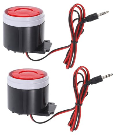 Angoily 2pcs Mini Alarm Siren for Security Loud Voice Buzzer Theft Emergency Safety Alarming System Home Alarm System