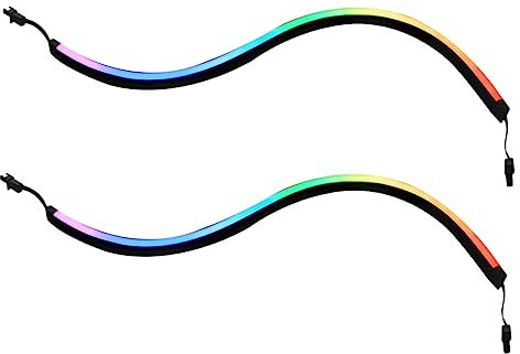 jojofuny 2pcs Argb Computer Light Bar for Case Lighting RGB Led Strip Decorative Lighting Adhesive Stickers Connectors Easy Install for Computer Chassis