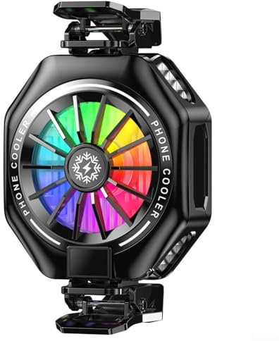 Zoegneer Magnetischer Telefonkühler mit RGB-Lichtern, Kühlventilator, magnetischer Handy-Kühler, leicht, Wärmeableitungsgerät für Smartphones und Tablets