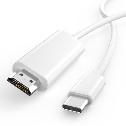 [Apple MFi Certified] USB C to HDMI Cable Adapter, 4K@60Hz Type C to HDMI Cable 6FT USB-C Digital AV Adapter Sync Screen Connector for iPhone 16/16 Pro Max/15/15 Pro Max to HD TV Projector Monitor