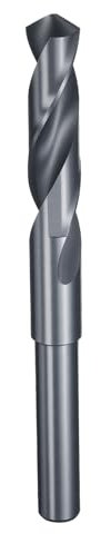 sourcing map 16mm Drill Bit 1/2 Reduced Shank Round 4241 High Speed Steel Nitriding Black 118° Standard Point for Plastic Wood Copper Aluminum Iron Medium Soft Metal