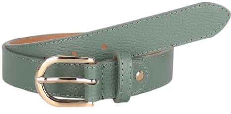 MIRROSI Ledergürtel Damen Herren Gürtel, Made in Italy, 3cm breit (Mint (Goldene Schnalle), 85cm)