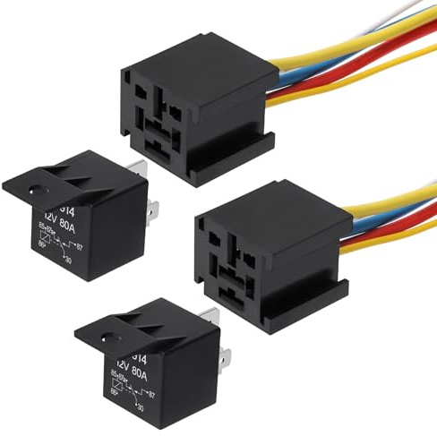 APIELE Relais Autorelais JD2912 Motorrelais 12V 80A 5polig KFZ Fahrzeug SPDT für LKW, Auto, Boot, elektrische 2 Stück