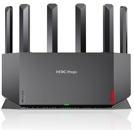 H3C AX5400 Dual Band WiFi 6 Router(NX54), 5400Mbps High-Speed Wireless Gaming Router, Long Range for 4K Streaming & Business, Ultra-Low Latency, Subscription-Free Parental Controls, VPN, EasyMesh | WPA3 Security, VPN, EasyMesh, Long Range Coverage and Parental Controls for Whole-Home Network