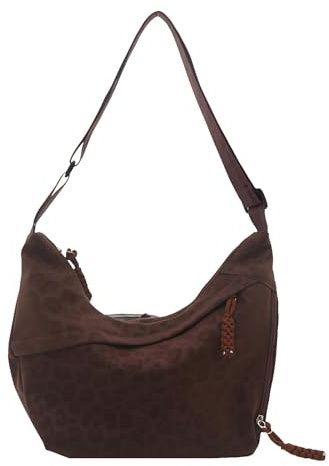 MENUY Leopard Halbmond Umhängetasche Damen, Tasche Leopardenmuster, Crossbody Bag Damen, Tasche Leoprint, Verstellbare Schultergurte, PU-Material, für Reisen, Arbeit und Schule